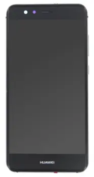 Huawei P10 Lite skærm med ramme - OEM (sort)