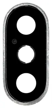 iPhone XS / XS Max bagkamera glas med ramme - sølv