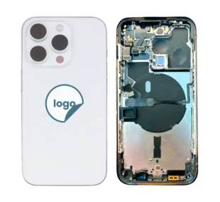 iPhone 14 Pro bagcover med small parts - OEM (sølv)