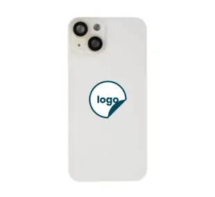 iPhone 14 bagglas med kameralinse + metalplade + Trådløs oplader flex + Magsafe magnet + Flashlight flex - OEM (Diagnosticerbart) (Starlight)