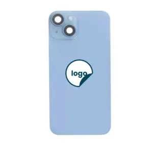 iPhone 14 bagglas med kameralinse + metalplade + Trådløs oplader flex + Magsafe magnet + Flashlight flex - OEM (Diagnosticerbart) (blå)