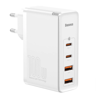 Baseus GaN2 Pro Fast Charger 100W - 2xUSB-C / 2xUSB + 2xUSB-C kabel - White (Blister)