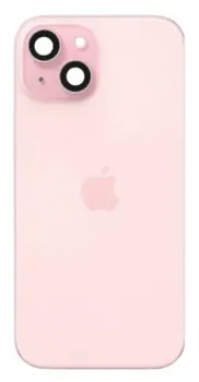 iPhone 15 Plus bagglas med kameralinse + metalplade + Magsafe magnet - OEM (pink)