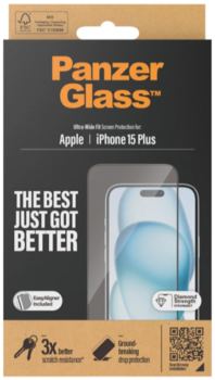 PanzerGlass™ iPhone 15 Plus - Ultra-Wide Fit m.EasyAligner