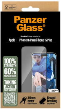 PanzerGlass iPhone 16 Plus / 15 Plus - Ultra-Wide Fit