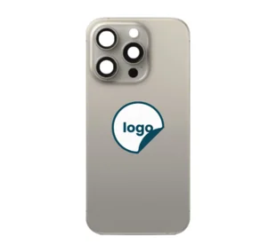 iPhone 15 Pro bagglas med kameralinse+metalplade+Trådløs oplader flex+Magsafe magnet+Flashlight flex - OEM (Diagnosticerbart) (Natural Titanium)