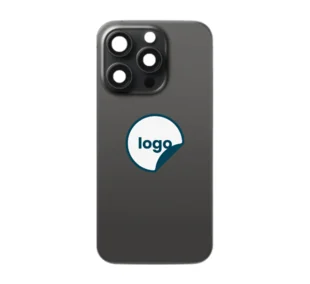 iPhone 15 Pro Max bagglas med kameralinse+metalplade+Trådløs oplader flex+Magsafe magnet+Flashlight flex - OEM (Diagnosticerbart) (Black Titanium)
