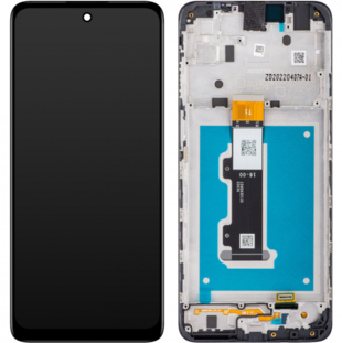 Motorola Moto E32 skærm med ramme - original (sort)