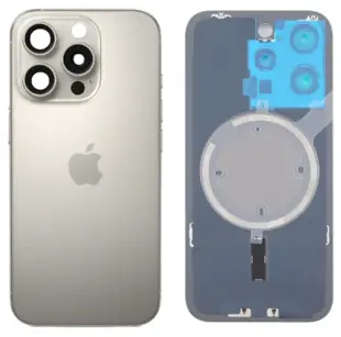 iPhone 16 Pro bagglas med kameralinse + metalplade + Magsafe magnet - OEM (Natural Titanium)