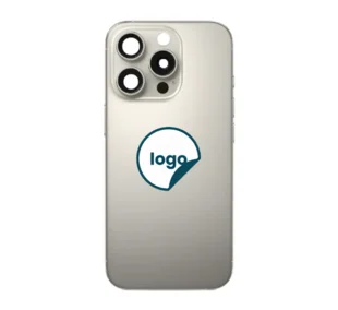 iPhone 16 Pro Max bagglas med kameralinse+metalplade+Trådløs oplader flex+Magsafe magnet+Flashlight flex- OEM (Diagnosticerbart) (Natural Titanium)