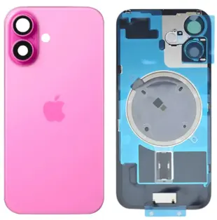 iPhone 16 Plus bagglas med kameralinse + metalplade + Magsafe magnet - OEM (Pink)