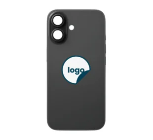 iPhone 16 bagglas med kameralinse + metalplade + Trådløs oplader flex + Magsafe magnet + Flashlight flex - OEM (Diagnosticerbart) (sort)