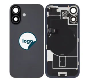 iPhone 17 bagglas med kameralinse + metalplade + Trådløs oplader flex + Magsafe magnet + Flashlight flex - Pull A (sort)