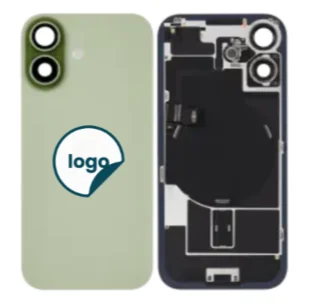 iPhone 17 bagglas med kameralinse + metalplade + Trådløs oplader flex + Magsafe magnet + Flashlight flex - Pull A (Salviegrøn)