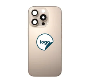 iPhone 16 Pro Max bagglas med kameralinse+metalplade+Trådløs oplader flex+Magsafe magnet+Flashlight flex- OEM (Diagnosticerbart) (Desert Titanium)