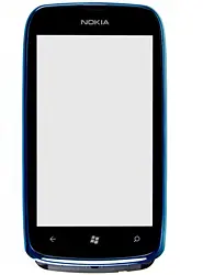 Nokia Lumia 610 Original Frontcover m/Touch Unit  cyan