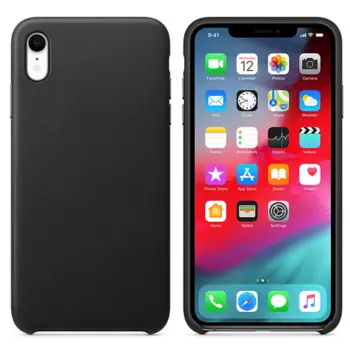 Real Leather Case for iPhone XR Black