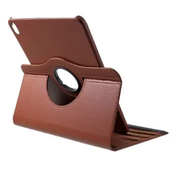 iPad Pro 12.9-inch (2018) Litchi Grain Leather Cover with 360 Degree Rotary Stand - Brown