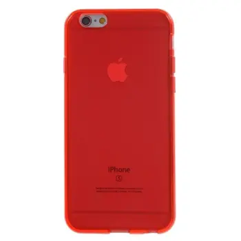 Glossy Surface TPU Gel Case til iPhone 6/6S - Transparent Rød
