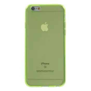 Glossy Surface TPU Gel Case til iPhone 6/6S - Transparent Lys Grøn
