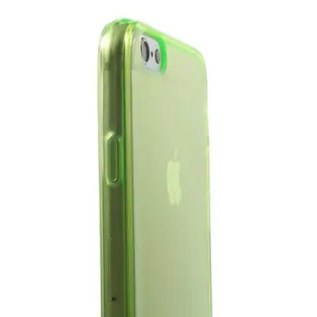 Glossy Surface TPU Gel Case til iPhone 6/6S - Transparent Lys Grøn