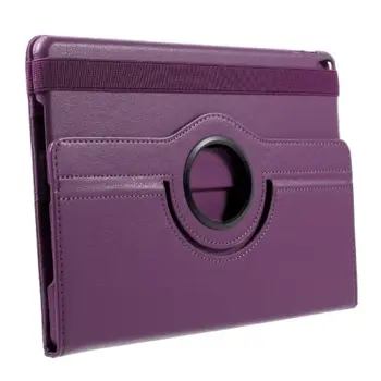 iPad Pro 10.5-inch (2017) Litchi Grain Leather Cover with 360 Degree Rotary Stand - Purple
