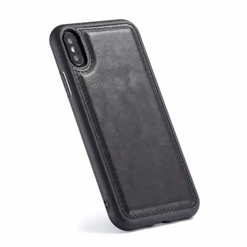 Retro Burlap Flip Case for iPhone XR Black