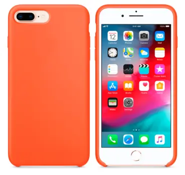 Hard Silicone Case for iPhone 7 Plus/8 Plus Orange