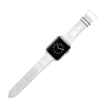 Apple Watch 42mm og 44mm PU Leather Band White