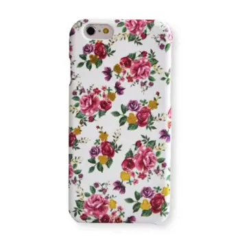 Flower Hard Case with Roses for iPhone XR White