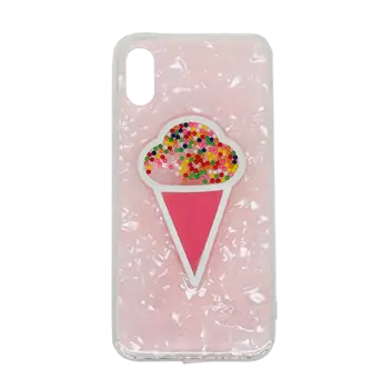 iPhone X Ice Cream TPU Cover Pink