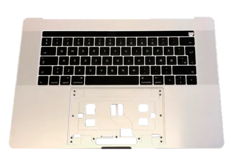 MacBook Pro 15'' A1707 Keyboard w/frame Nordic Layout Sølv (uden touch bar monteret)
