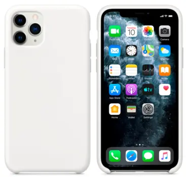 Hard Silicone Case til iPhone 11 Pro Hvid