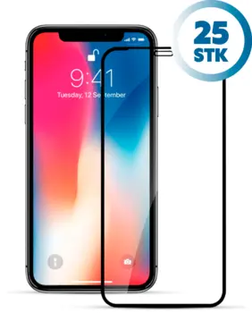Nordic Shield iPhone X / XS / 11 Pro Skærmbeskyttelse 3D Curved Sort (Bulk) (25 stk.)
