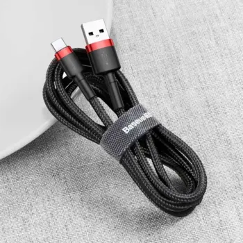Baseus Cafule Data USB - USB Type C Kabel 2m Sort /Rød