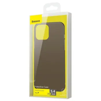 Baseus Frosted Glass Cover til iPhone 12 Mini Sort