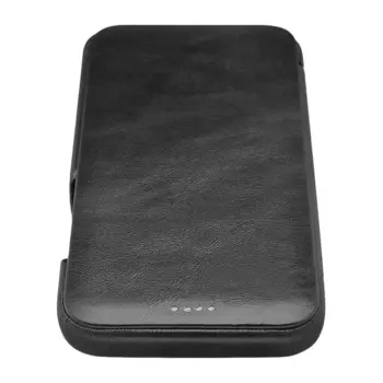 iCarer Curved Edge Vintage Folio Genuine Leather Case for iPhone 12 Mini Black