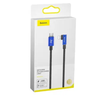 Baseus MVP Elbow USB Type C - Lightning (18W) Cable 1m Black/Blue