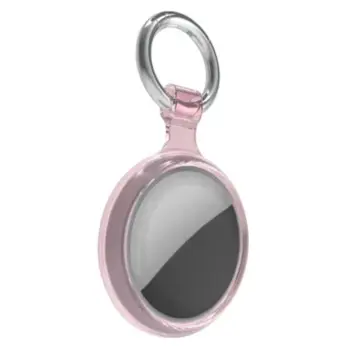 Keychain Case for Apple AirTag Transparent Pink