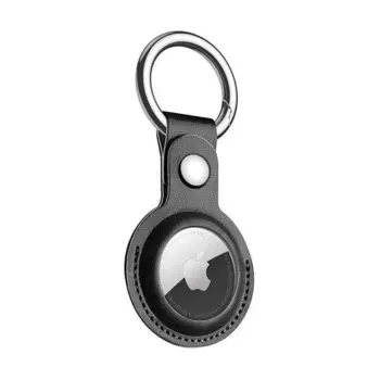 Dux Ducis PU Leather Keychain Case for Apple AirTag Black