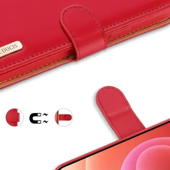DUX DUCIS Hivo Flip Cover til iPhone 12 Mini Rød