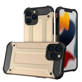 Hybrid Armor Tough Rugged Cover til iPhone 13 Pro guld