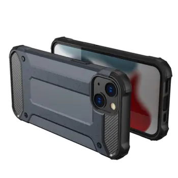 Hybrid Armor Tough Rugged Case for iPhone 13 silver
