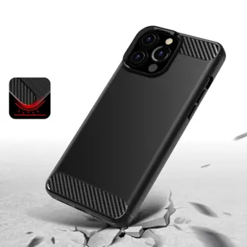 Carbon Flexible TPU Cover til iPhone 13 Pro sort
