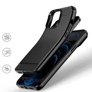 Carbon Flexible TPU Cover til iPhone 13 Pro sort