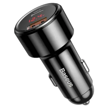 Baseus Magic Series PPS Car Charger with digital display USB Quick Charge 3.0 / USB Type C PD QC4+ 45W 6A Sort