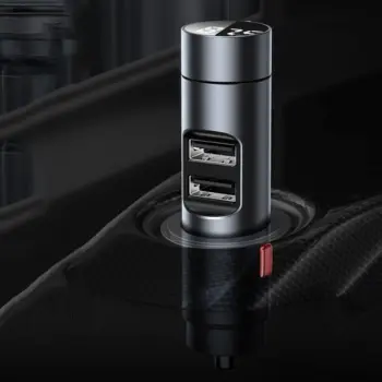 Baseus Energy Column Bluetooth FM Transmitter MP3 Car Charger 2x USB QC3.0 3,1A gray