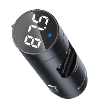 Baseus Energy Column Bluetooth FM Transmitter MP3 Car Charger 2x USB QC3.0 3,1A gray