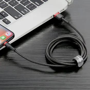 Baseus Cafule Nylon USB - Lightning Cable 2m Black/Red