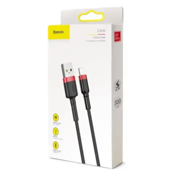 Baseus Cafule Nylon USB - Lightning Cable 3m Black/Red
